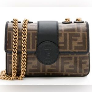 Fendi FF Spalmati 1974 Double F Mini Shoulder Bag